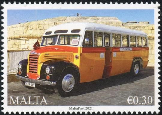 1953 Ford Thames bus in yellow/red livery