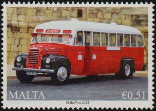 1950s Bedford OB bus in Mosta/Naxxar livery