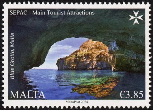 The inside of the Blue Grotto sea caverns