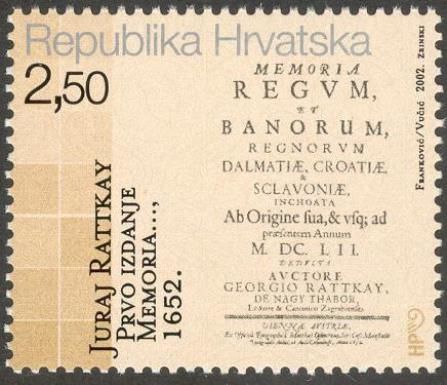 350th Anniversary of Rattkays History of Croatian Rulers