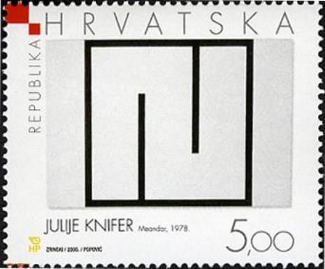 Julije Knifer, Meandar, 1978, acrylic on canvas