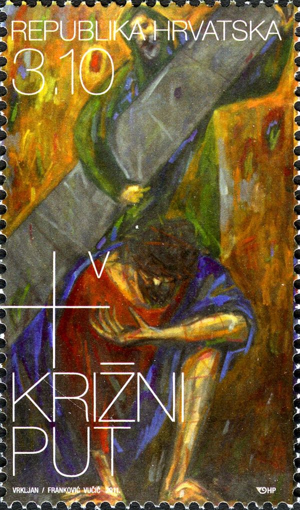 Simon of Cyrene carries the cross