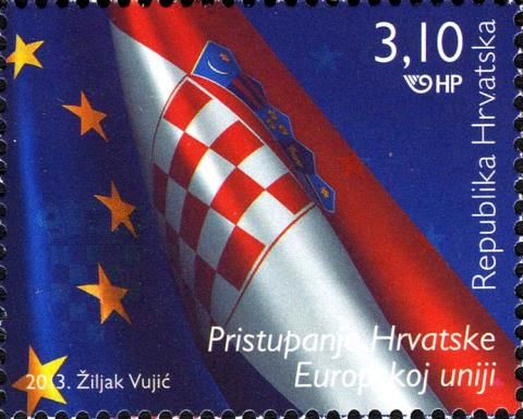 Flags of Croatia and European Union
