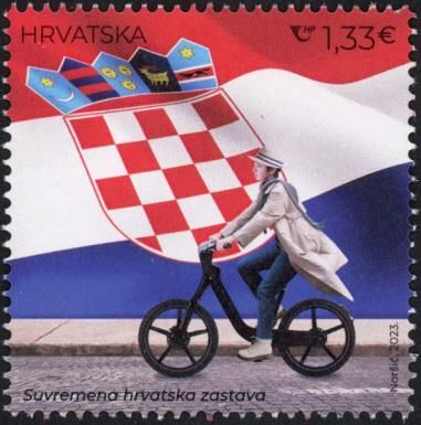 Contemporary Flag of Croatia and Electric Bicycle