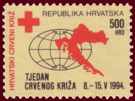 Globe and map of Croatia