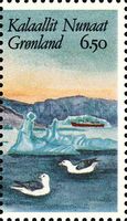 Northern Fulmar (Fulmarus glacialis), iceberg