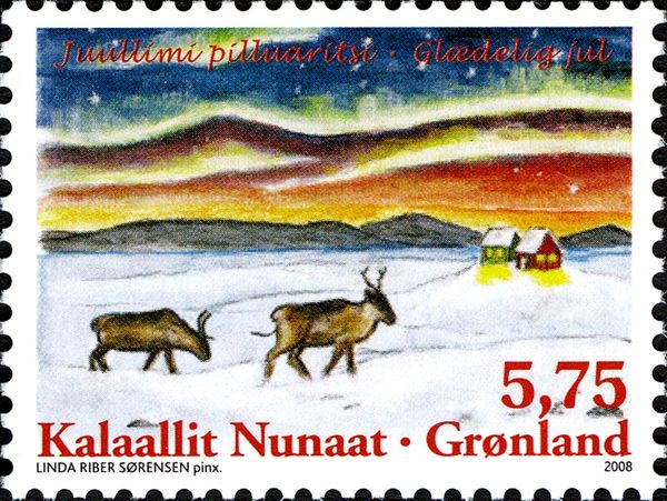 Reindeer (Rangifer tarandus), Winter Landscape