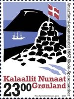 Danish Flag on Inukshuk Design from 1957