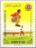 Goalkeeper catches football, emblem