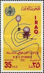 WMO emblem, weather balloon, weather map