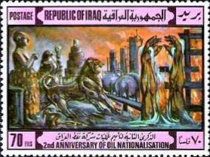 Allegory of the nationalization of oil fields; painting by K