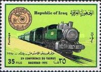 Steam locomotive with passenger train