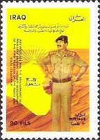 Map of the Iraq, president Saddam Hussein