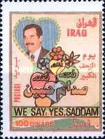 Saddam Hussein (1937-2006), president; flowers and hearts