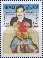 Saddam, cheering people, hand with heart