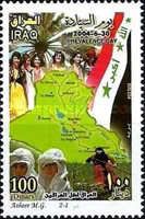 Map, flags, people