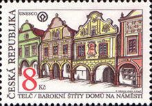 Telč: Baroque gables in the square (UNESCO World Heritage)