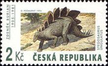 Stegosaurus ungulatus, painting by Zdeněk Burian
