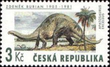 Apatosaurus excelsus, painting by Zdeněk Burian