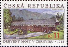 The wooden bridge across the river Svratka