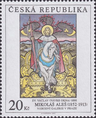 Mikoláš Aleš (1852-1913): St. Wenceslas (window), 1890