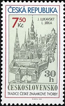 The aerial stamp from 1967 designed by Jaroslav Lukavský