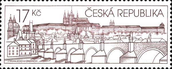 Panorama of Charles Bridge with Prague Castle