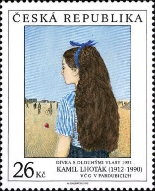 Kamil Lhoták: A long-haired girl, around 1951