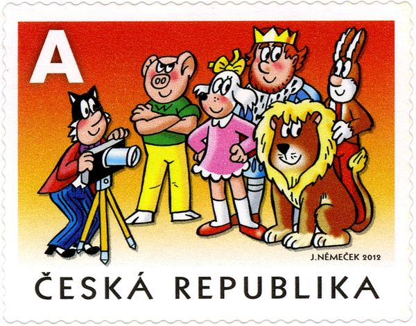 Čtyřlístek with lion and king