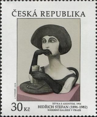 Girl with Absinth (1924), by Bedřich Stefan (1896-1982)