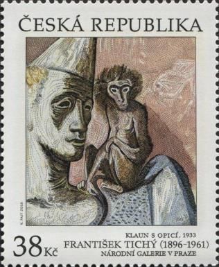 Clown with Monkey (1933), by František Tichý (1896-1961)