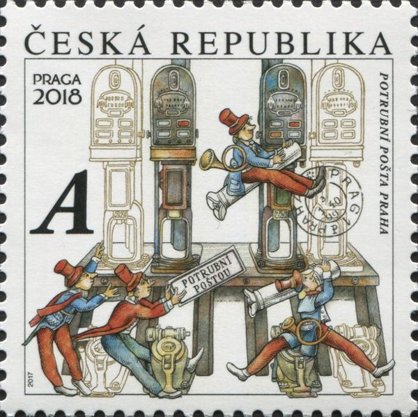 Pneumatic post station and postal dwarves