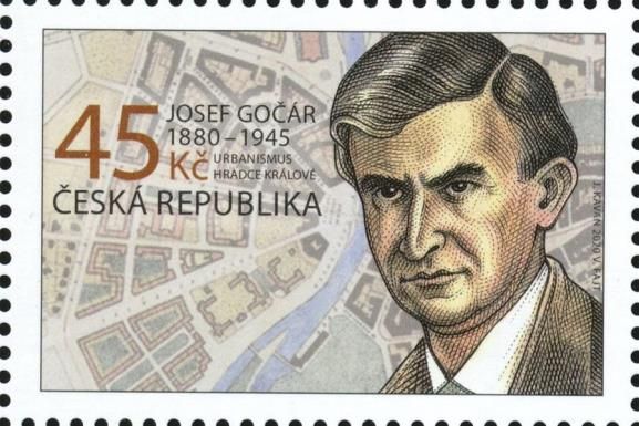 Josef Gočár and Map of Hradec Králové