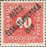 Austrian Postage Due Stamps from 1916 overprinted