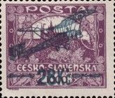 Hradcany at Prague - Overprint Airplane and new value