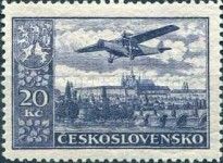 Plane over Hradschin, Charles Bridge, Prague, Fokker F VIII