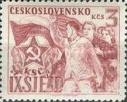 Workers and flag