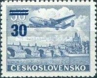 Plane: Lockheed L.049 Constellation over Charles Bridge, Pra