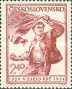 Worker with flag