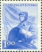 Tank crewman with standard, by J. Schoř