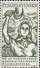 Woman wielding Hammer and Sickle
