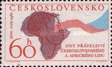 Woman, Map of Africa and Flag of Czechloslovakia