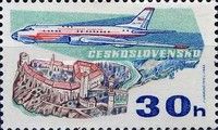 Tupolev Tu-104A over Bitov Castle