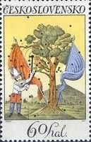 Landscape with Pierrot and flags (1828)