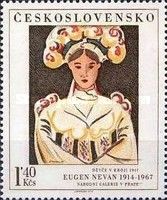 Woman in national costume, by Eugen Nevan (1947)