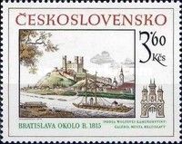 Bratislava Castle, stone engraving by Wolf, 1815