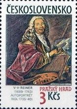 Self-portrait, by V. V. Reiner (1689-1743)