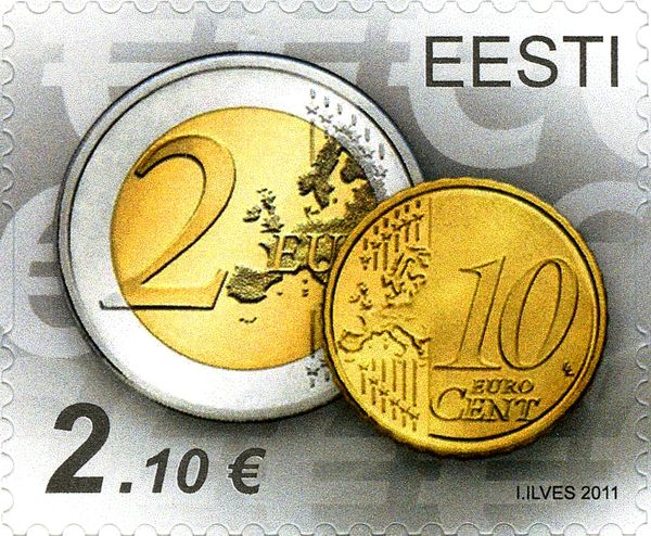 2 Euro Coin and 10 Cent Coin