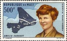Amelia Earhart (1898-1937) and Flight Route via Gao