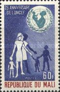 UNICEF Emblem and Mother with Children